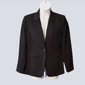 NWT Chadwicks Classic Black One Button Blazer ~sz 16